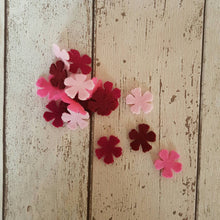 Load image into Gallery viewer, Small Pink Felt Flowers, Felt Die Cut Flowers, Felt Wedding Confetti