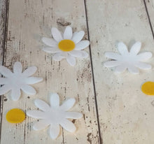 Load image into Gallery viewer, White Felt Daisies, LARGE, Die Cut Felt Daisy Flowers