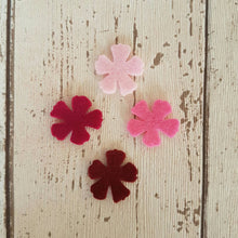 Load image into Gallery viewer, Small Pink Felt Flowers, Felt Die Cut Flowers, Felt Wedding Confetti