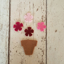 Load image into Gallery viewer, Small Pink Felt Flowers, Felt Die Cut Flowers, Felt Wedding Confetti