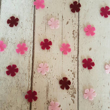 Load image into Gallery viewer, Small Pink Felt Flowers, Felt Die Cut Flowers, Felt Wedding Confetti
