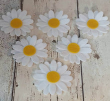 Load image into Gallery viewer, White Felt Daisies, LARGE, Die Cut Felt Daisy Flowers