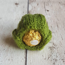 Load image into Gallery viewer, Christmas Brussels Sprout Knitting Pattern, PDF, Chocolate Cover Knitting Pattern