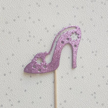 Load image into Gallery viewer, Shoe Cake Toppers, Glitter Stiletto Cupcake Toppers