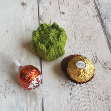 Load image into Gallery viewer, Christmas Brussels Sprout Knitting Pattern, PDF, Chocolate Cover Knitting Pattern