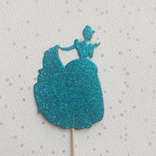 Load image into Gallery viewer, Princess Cake Toppers, Mixed Colour Pack, Cupcake Toppers, Party decor, Lady cake topper, Girl's Birthday party, Baby Shower, Gender Reveal