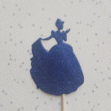 Load image into Gallery viewer, Princess Cake Toppers, Mixed Colour Pack, Cupcake Toppers, Party decor, Lady cake topper, Girl's Birthday party, Baby Shower, Gender Reveal