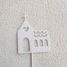Load image into Gallery viewer, Church Cake Topper, Chapel Cake Topper, Wedding Cupcakes, Christening Topper, Communion Topper, Confirmation Topper, Wedding Decor,