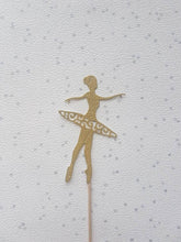 Load image into Gallery viewer, Ballerina Cake Topper, Ballet Cake Toppers, Cupcake Toppers, Glitter Cake Toppers, Pink Ballet Toppers, Gold Ballet Toppers, Cake Toppers