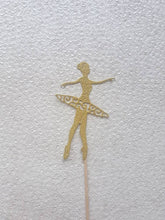 Load image into Gallery viewer, Ballerina Cake Topper, Ballet Cake Toppers, Cupcake Toppers, Glitter Cake Toppers, Pink Ballet Toppers, Gold Ballet Toppers, Cake Toppers