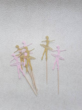 Load image into Gallery viewer, Ballerina Cake Topper, Ballet Cake Toppers, Cupcake Toppers, Glitter Cake Toppers, Pink Ballet Toppers, Gold Ballet Toppers, Cake Toppers