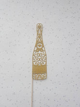 Load image into Gallery viewer, Champagne Cake Topper, Bottle Cake Toppers, Celebration Toppers, Cake Toppers, Glitter Cake Toppers, Engagement Toppers,