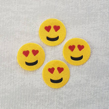 Load image into Gallery viewer, Felt Heart Eyes Emoji, Felt Die Cut Love Emoji