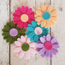Load image into Gallery viewer, Multicoloured Felt Daisy Flowers, LARGE, Felt Die Cut Daisies