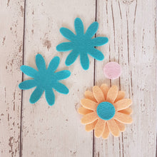 Load image into Gallery viewer, Multicoloured Felt Daisy Flowers, LARGE, Felt Die Cut Daisies