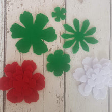 Load image into Gallery viewer, Large Christmas Felt Flowers, Die Cut Felt Flowers