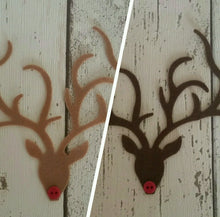 Load image into Gallery viewer, Large Felt Rudolph with Red Button Nose, Die Cut Felt Reindeer