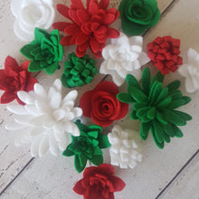 Load image into Gallery viewer, Mixed Christmas Felt Flower Kit, Die Cut Felt Flowers.