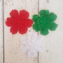 Load image into Gallery viewer, Large Christmas Felt Flowers, Die Cut Felt Flowers