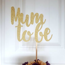 Load image into Gallery viewer, Mum to Be Cake Topper, Glitter Baby ShowerTopper
