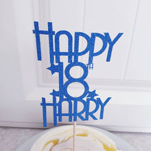 Load image into Gallery viewer, PERSONALISED Art Deco Glitter Birthday Cake Topper, add Name and Age