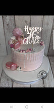 Load image into Gallery viewer, PERSONALISED Script Glitter Birthday Cake Topper, add Name and Age