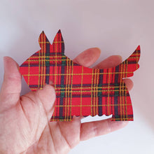 Load image into Gallery viewer, Tartan Scottie Dog Applique, Die Cut Dog, Iron On Scottie