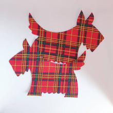 Load image into Gallery viewer, Tartan Scottie Dog Applique, Die Cut Dog, Iron On Scottie