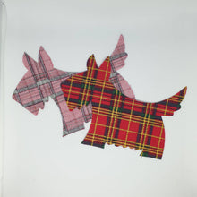 Load image into Gallery viewer, Tartan Scottie Dog Applique, Die Cut Dog, Iron On Scottie