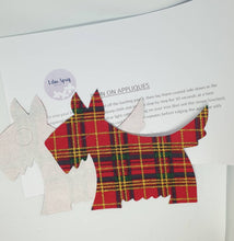 Load image into Gallery viewer, Tartan Scottie Dog Applique, Die Cut Dog, Iron On Scottie