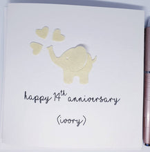 Load image into Gallery viewer, 14th Wedding Anniversary Card, Ivory Anniversary Card