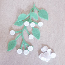 Load image into Gallery viewer, Large Felt Mistletoe with Berries, Die Cut Felt Mistletoe