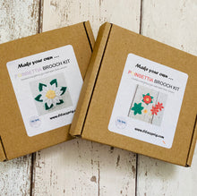 Load image into Gallery viewer, Sew Your Own Felt Poinsettia Brooch Kit, Die Cut Felt Poinsettia Kit