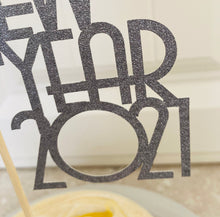 Load image into Gallery viewer, Happy New Year 2025 Cake Topper, New Year Glitter Cake Centrepiece