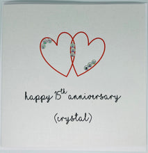 Load image into Gallery viewer, 15th Wedding Anniversary Card, Crystal Anniversary Card