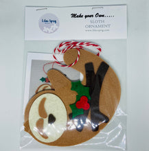 Load image into Gallery viewer, Sew Your Own Felt Sloth Christmas Ornament Kit
