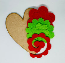 Load image into Gallery viewer, Felt Succulent & Rose Flower Plaque Kit, Make Your Own Valentine's Plaque Kit