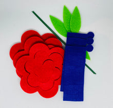 Load image into Gallery viewer, Felt Rose & Hyacinth Flower Plaque Kit, Make Your Own Valentine's Plaque Kit