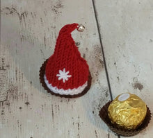 Load image into Gallery viewer, Knitted Santa Hat Chocolate Cover, Ferrero Rocher Christmas Santa Hat Cover