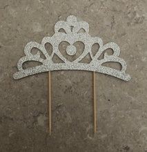 Load image into Gallery viewer, Caterpillar Cake Top Hat & Tiara Cake Toppers, Glitter Wedding Cake Topper