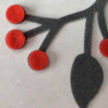 Load image into Gallery viewer, Large Felt Mistletoe with Berries, Die Cut Felt Mistletoe