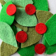 Load image into Gallery viewer, Green Felt Leaves, Die Cut Felt Leaf Kit