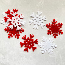 Load image into Gallery viewer, Felt Snowflakes, Die Cut Lacy Snowflakes
