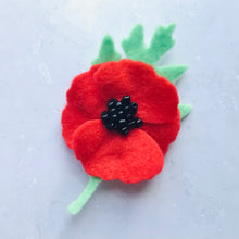 Load image into Gallery viewer, Sew Your Own Red Felt Poppy Brooch, Remembrance Poppy Craft Kit