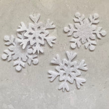 Load image into Gallery viewer, Felt Snowflakes, Die Cut Lacy Snowflakes