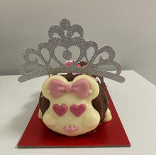 Load image into Gallery viewer, Caterpillar Cake Top Hat & Tiara Cake Toppers, Glitter Wedding Cake Topper