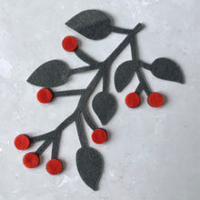 Load image into Gallery viewer, Large Felt Mistletoe with Berries, Die Cut Felt Mistletoe