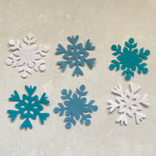 Load image into Gallery viewer, Felt Snowflakes, Die Cut Lacy Snowflakes