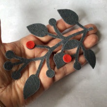 Load image into Gallery viewer, Large Felt Mistletoe with Berries, Die Cut Felt Mistletoe
