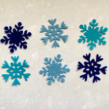 Load image into Gallery viewer, Felt Snowflakes, Die Cut Lacy Snowflakes